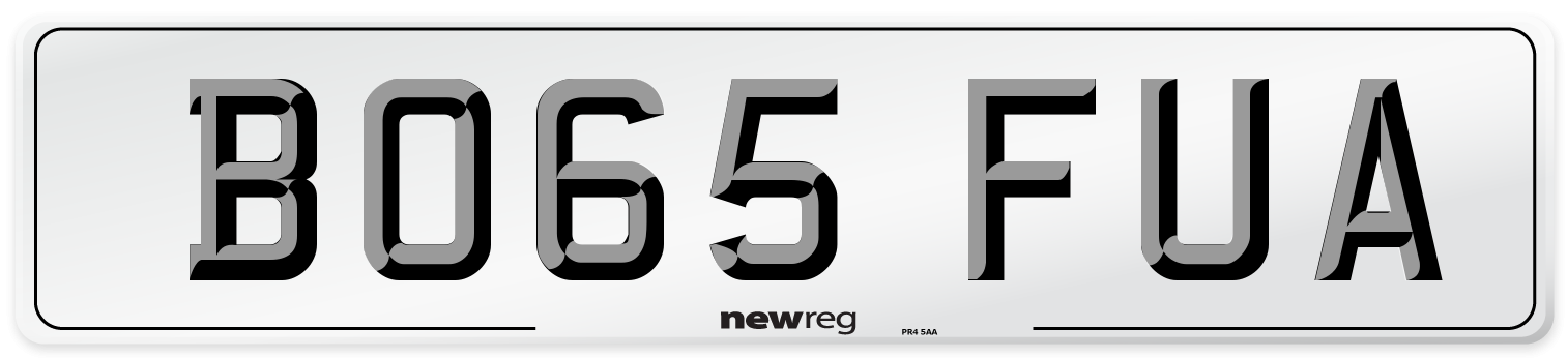 BO65 FUA Number Plate from New Reg